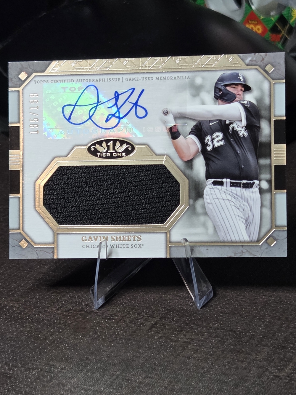 Gavin Sheets Autographed Game-Used Jersey Card - Black